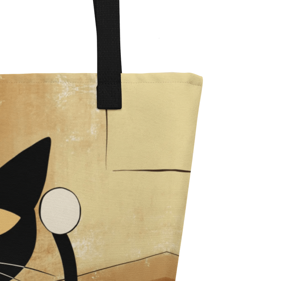Hand-drawn Brown Abstract Black Cat Bag product image (4)