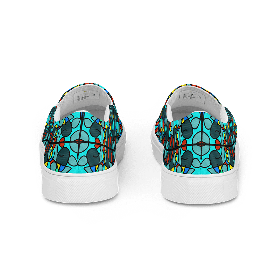 Turquoise Stained Glass – Women's Slip-On Canvas Shoes product image (4)
