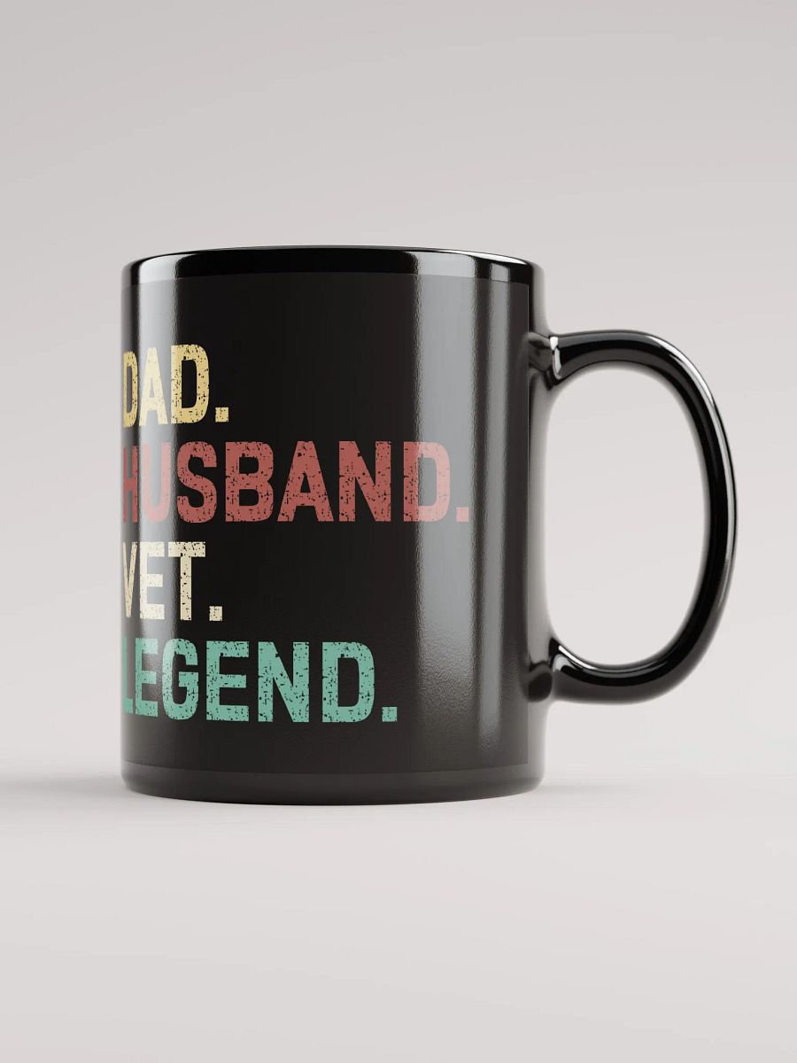 "Dad-Husband-vet-Legend" black glossy mug product image (4)