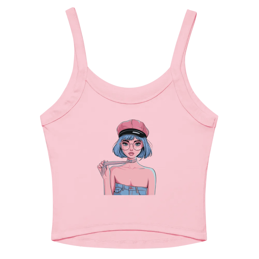 Chic Blue-Haired Girl Tank Top product image (4)