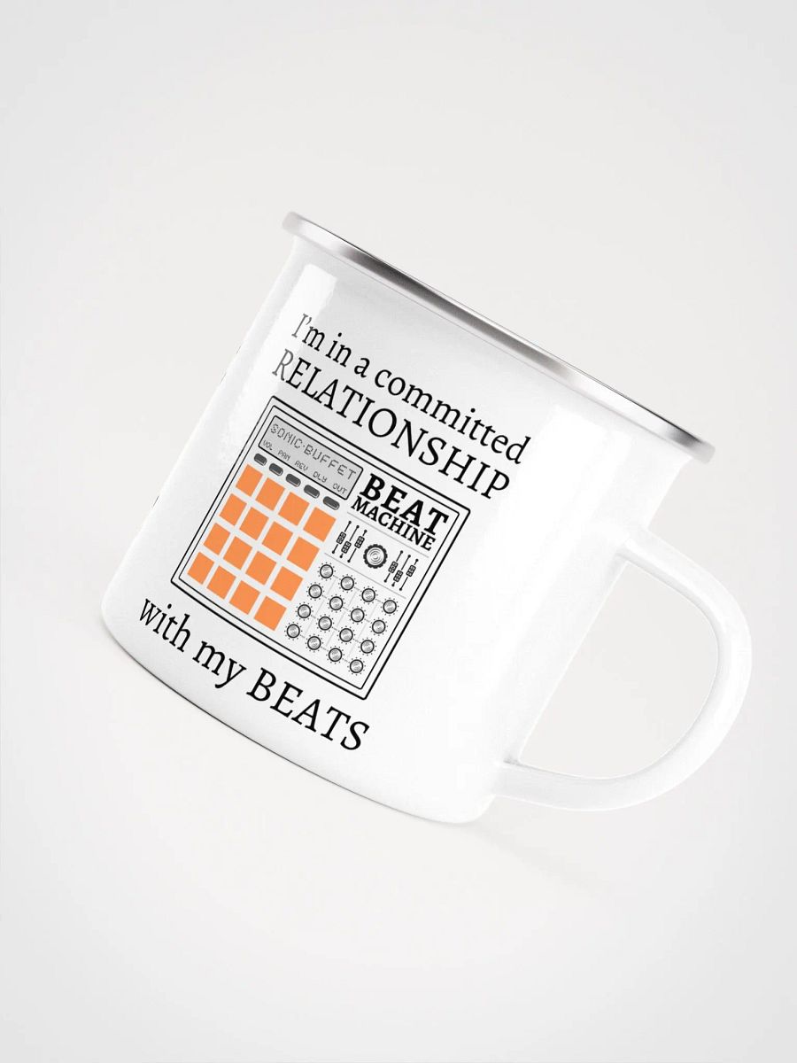 "I'm In A Committed Relationship With My Beats" Enamel Coffee Mug product image (5)