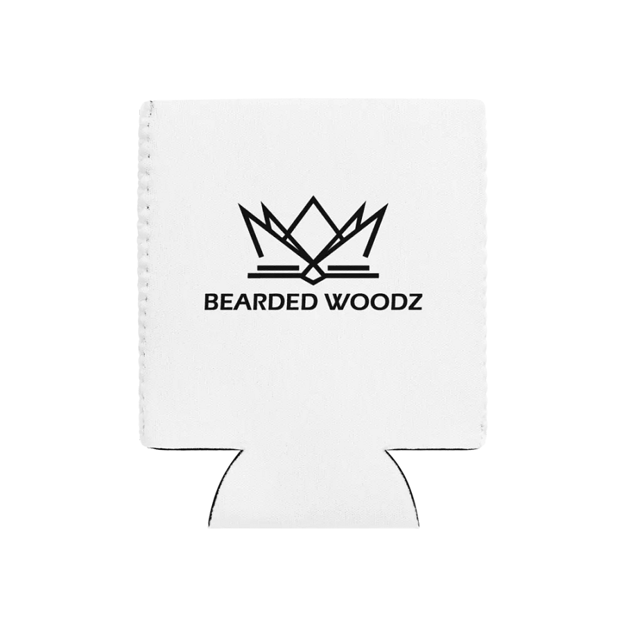 Coozie Can Cooler (Design: Bearded Woodz) White product image (1)