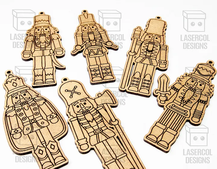 Christmas Nutcrackers Ornaments (6 Styles) - Laser Cut Files product image (2)