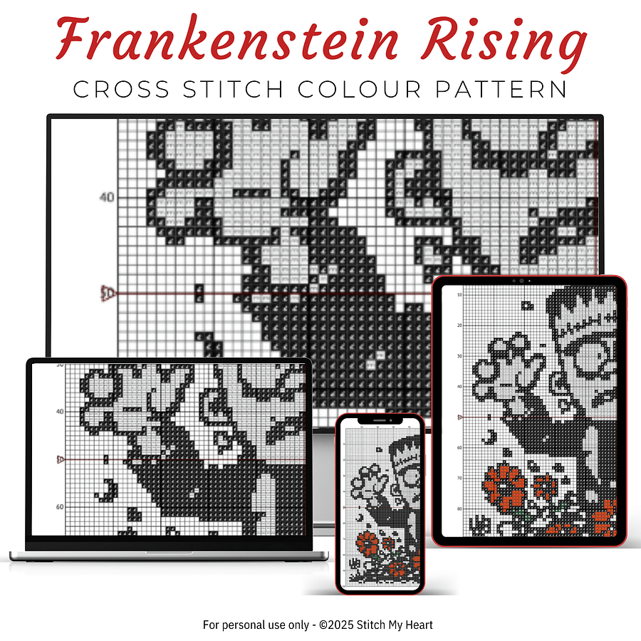 Frankenstein Rising Cross Stitch Pattern product image (3)