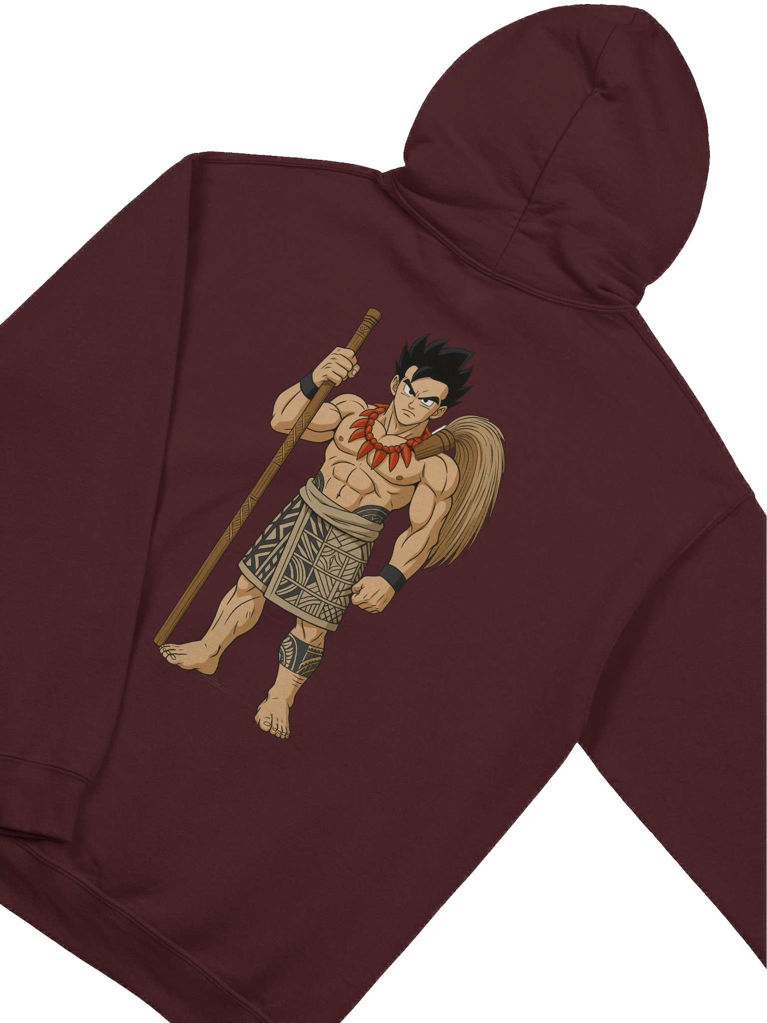Back Print Anime-Inspired Samoan Matai Warrior Hoodie – Polynesian Pe‘a Tattoo & Fue Cultural Art product image (40)