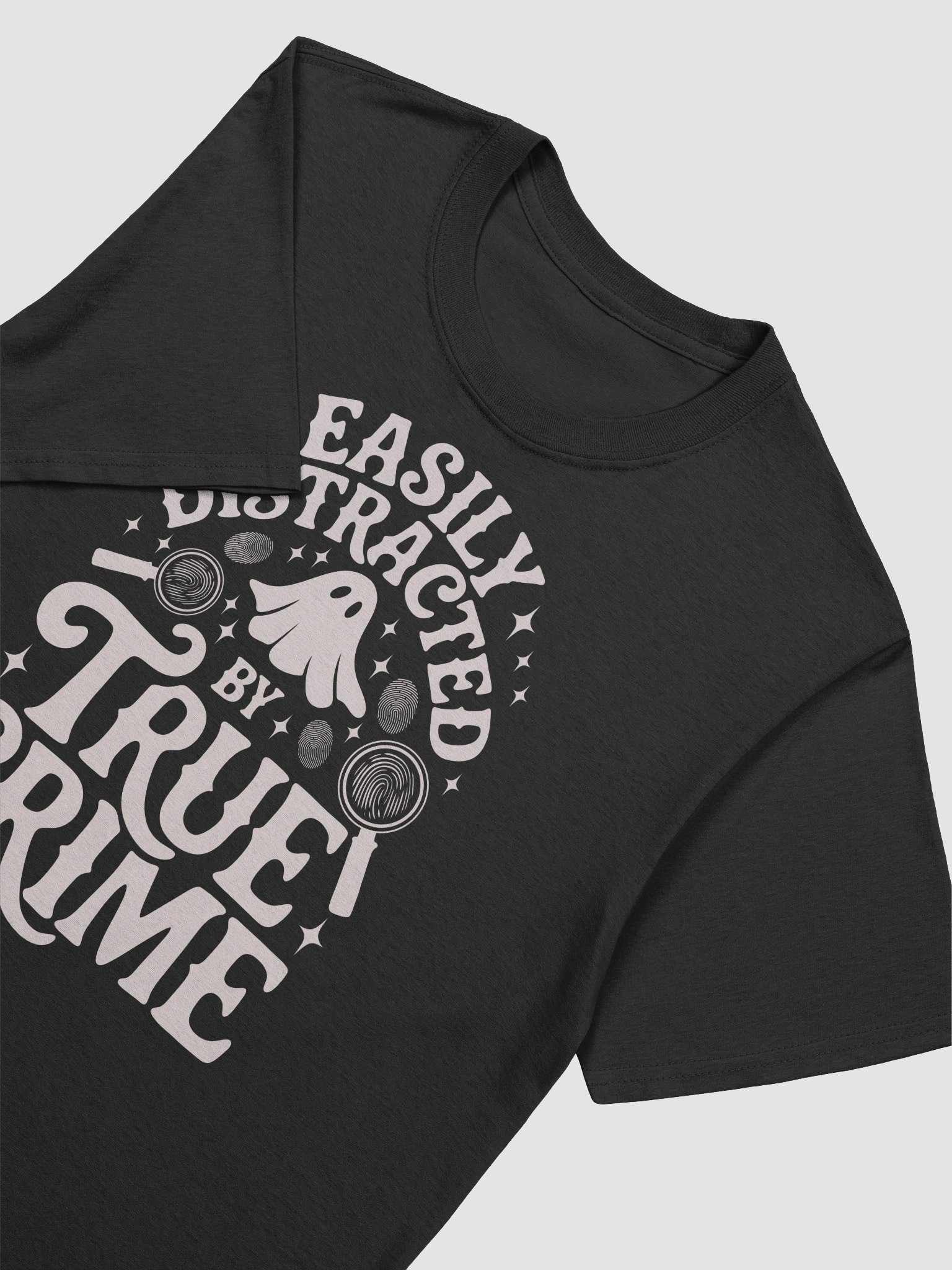 Easily Distracted by True Crime Spooky Halloween Ghost T-Shirt product image (8)
