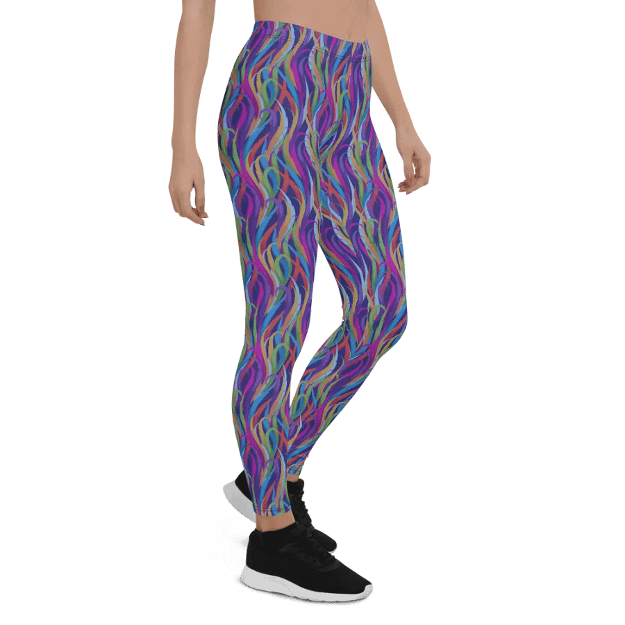 leggings  in modern design with blues, pink and turquoise colors product image (7)