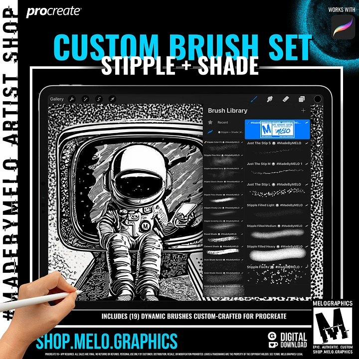 Stipple + Shade Procreate Brush Set | #MadeByMELO product image (1)