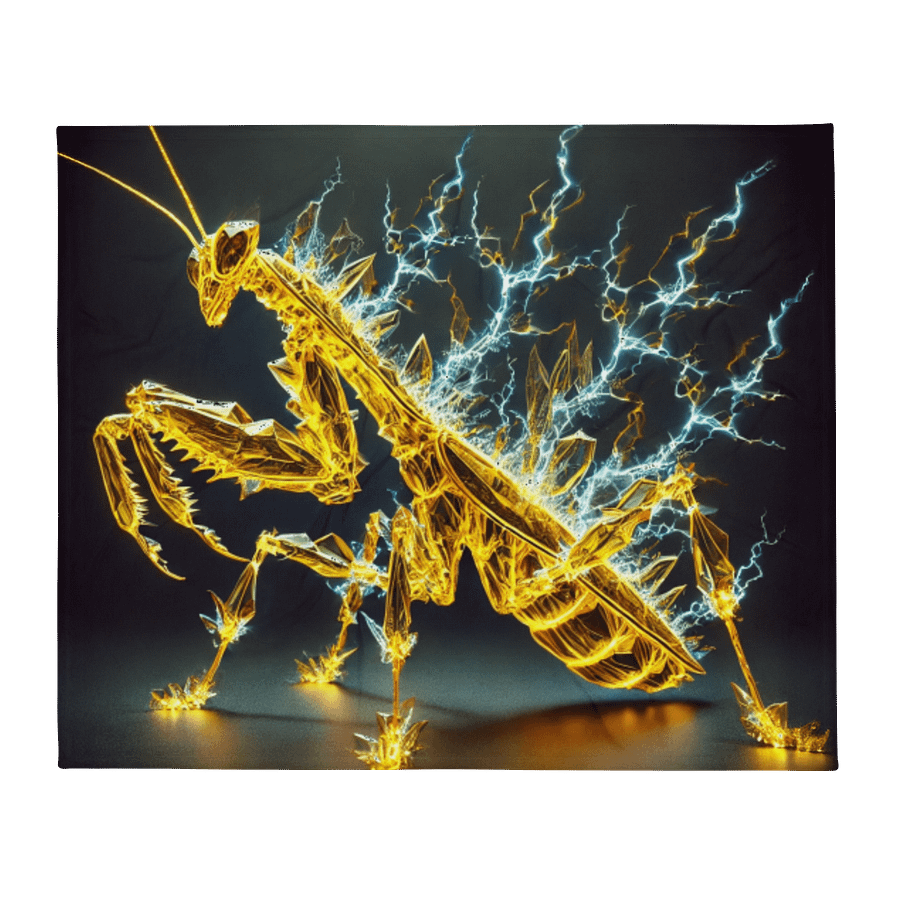 Electric Praying Mantis Throw Blanket 50"x60" product image (1)