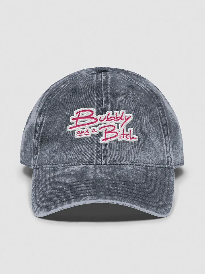 Bubbly and a B*tch embroidered vintage wash dad hat (pink bubble design) product image (1)