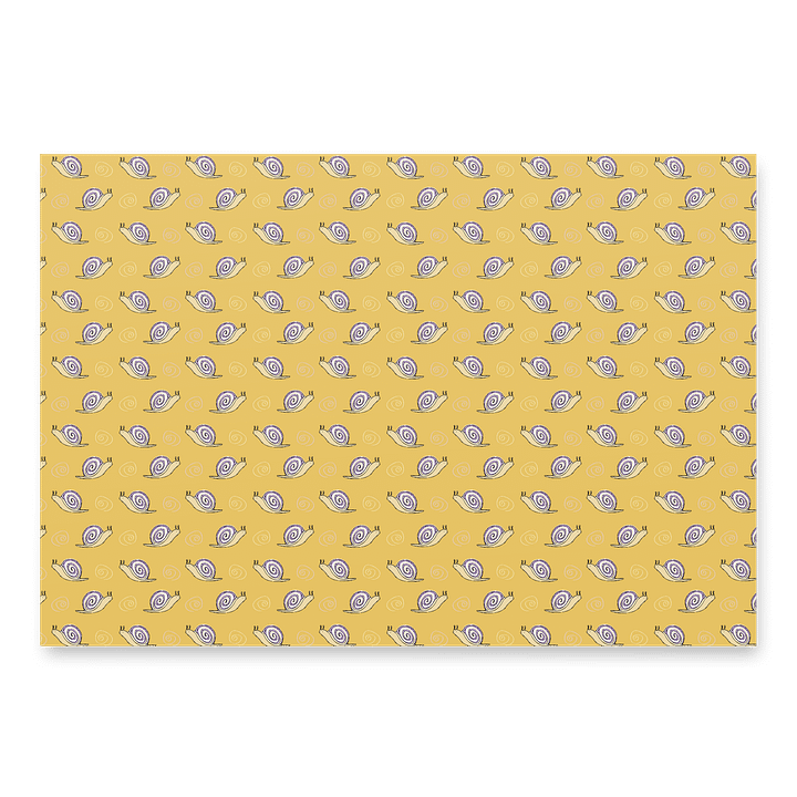 Snails Doodle Wrapping Paper in Yellow, 3 Pack product image (2)