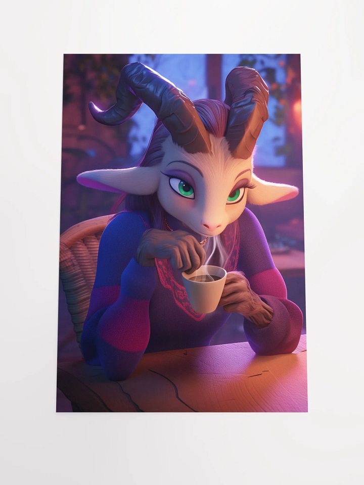 Cozy Goat in Purple Sweater Poster product image (1)