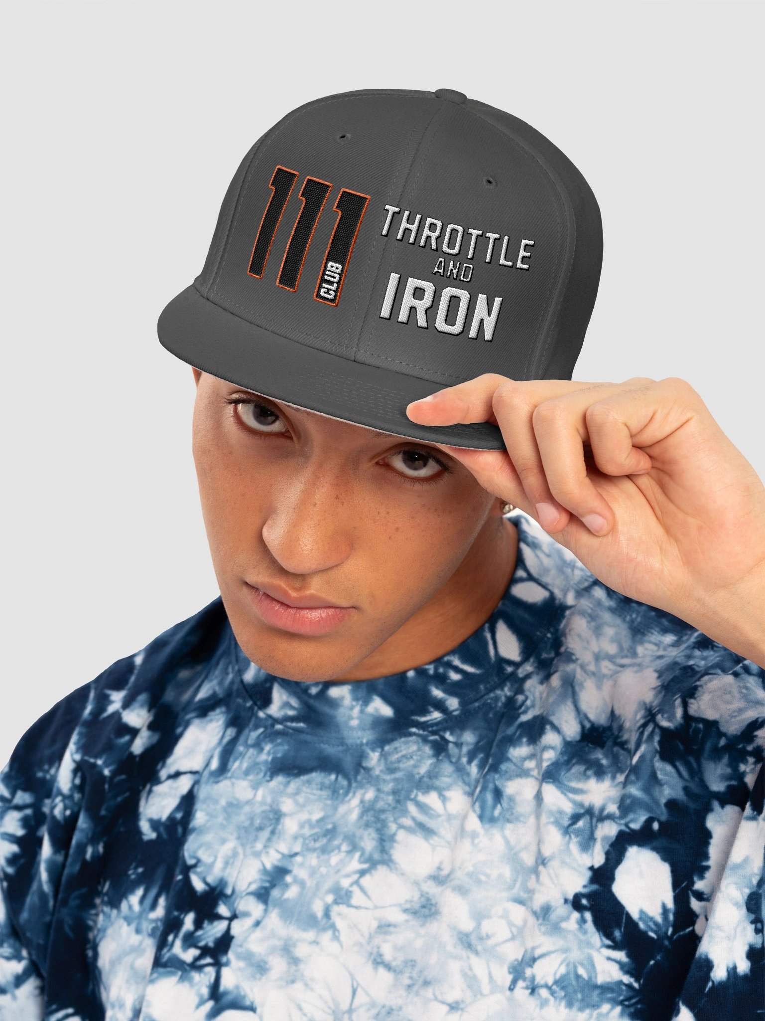 111 Club Throttle & Iron Snapback Cap — Orange Outline Edition product image (5)