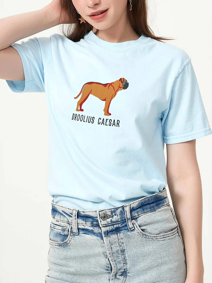 Droolius Caesar T-Shirt(Embroidered) of an English Mastiff(Tan) product image (2)