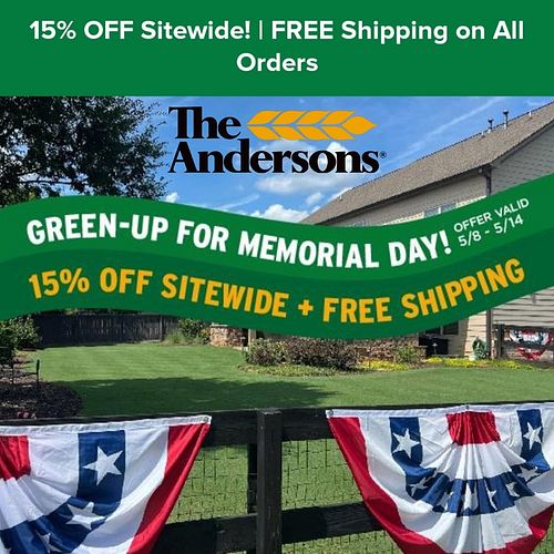 Stock up and save! For a limited time, @andersonslawn has everything 15% OFF SITEWIDE! Just in time to get your lawn in shape...
