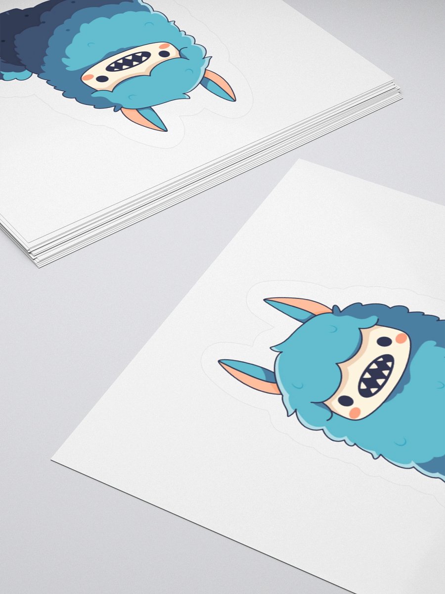 Snargle Alpaca Sticker – Sleepy Fanged Cartoon Vinyl Decal product image (12)
