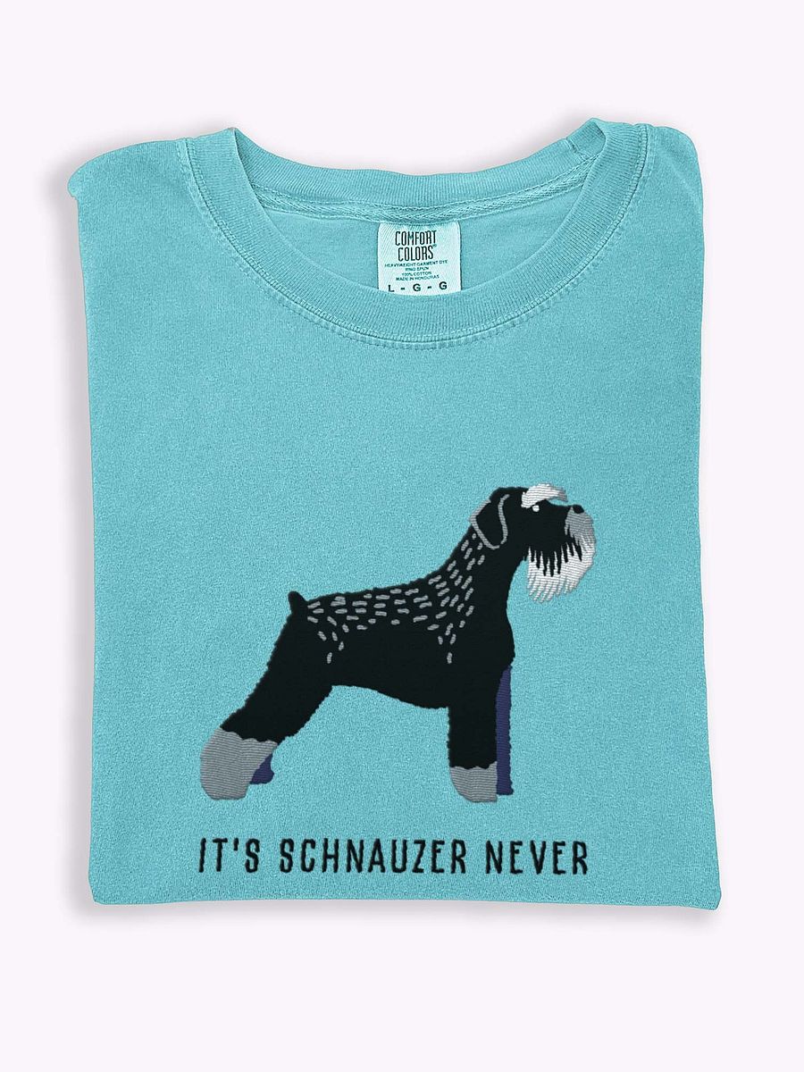 It's Schnauzer Never T-Shirt(Embroidered) of a Schnauzer(Black & Silver) product image (1)
