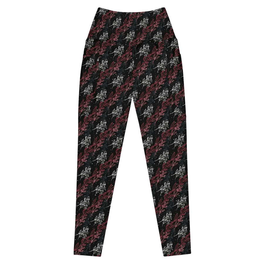 Black All-Over Print Leggings with Pockets product image (3)