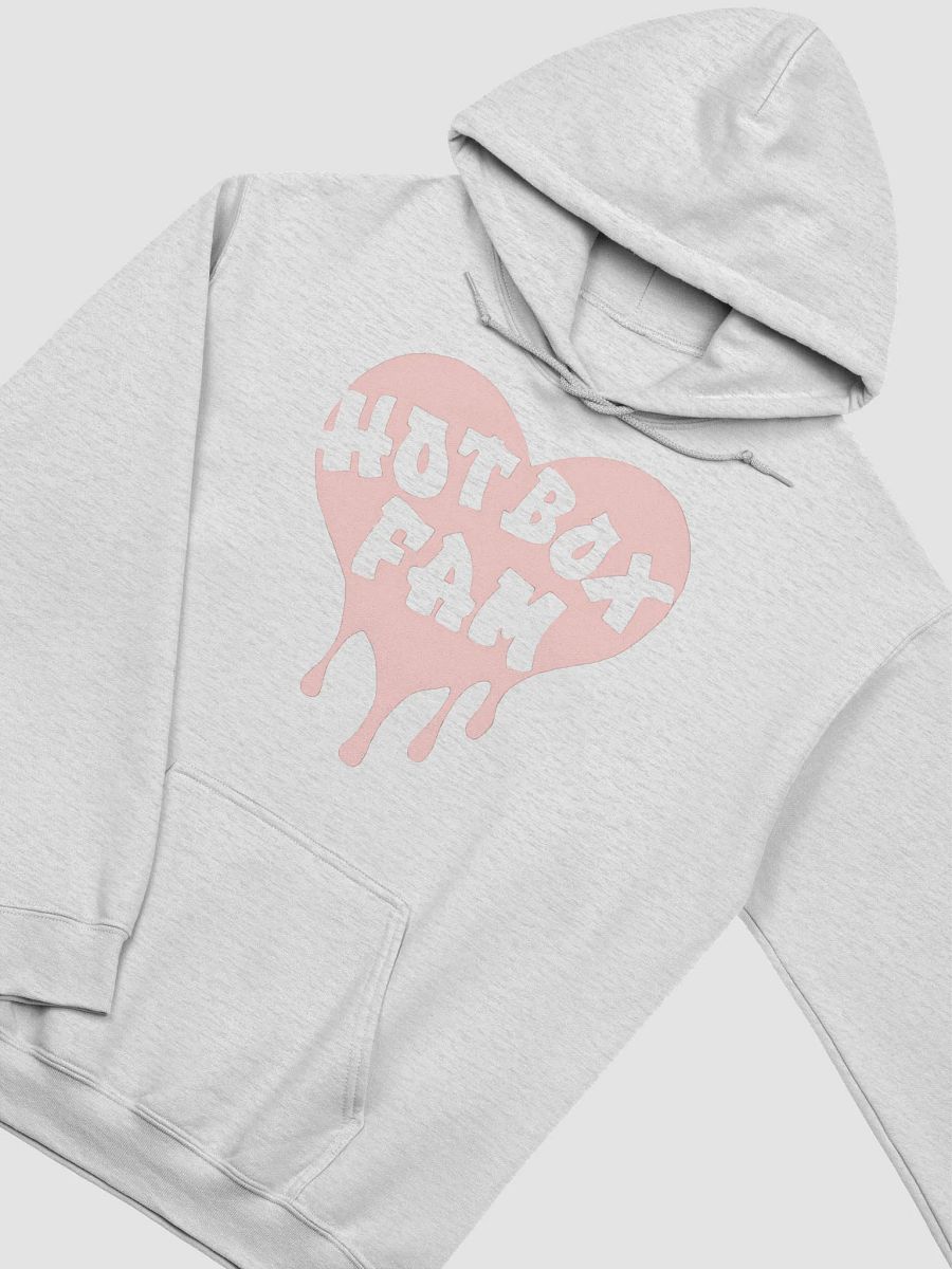 UNISEX HOT BOX FAM TRANSPARENT PALE PINK HEART LOGO HOODIE product image (27)