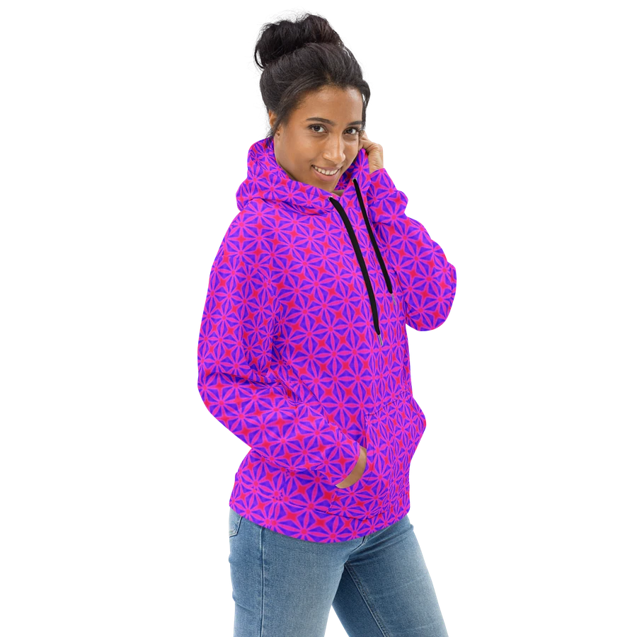 Abstract Vivid Pink and Purple Repeating Pattern Unisex All Over Print Hoodie! product image (2)