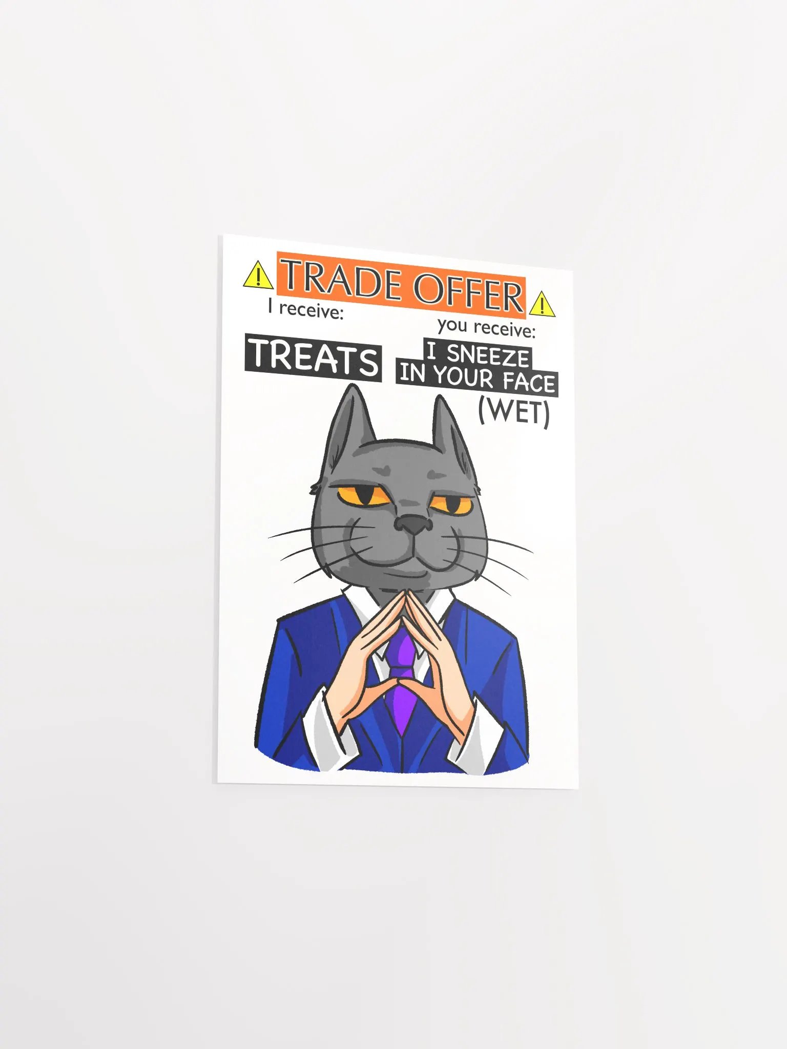 Trade Offer Human-Cat Matte Paper Poster product image (3)