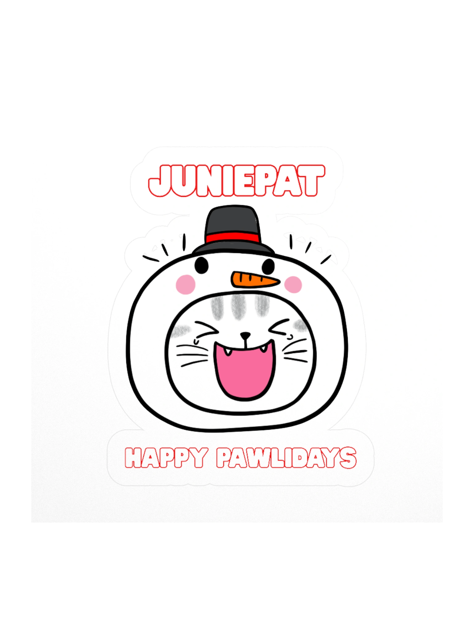 Happy Pawlidays Snowcat Sticker product image (1)