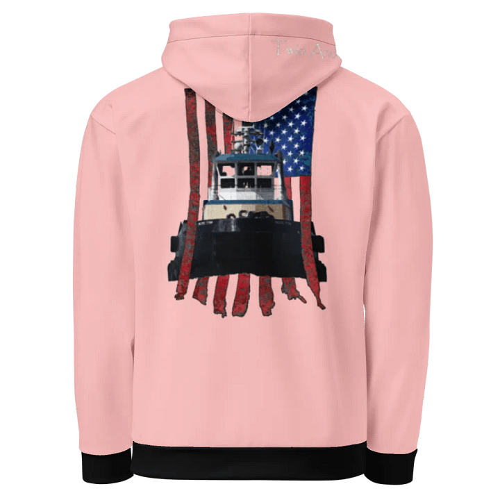 Pink Pacific Titan tug & CE Flage Hoodie product image (1)
