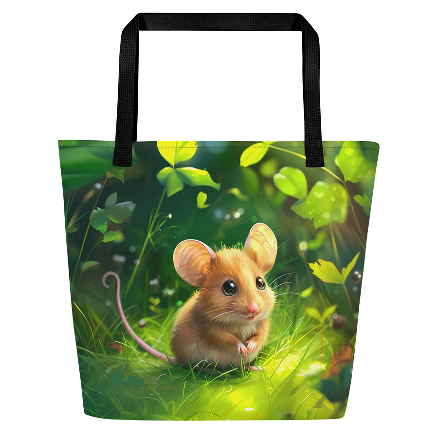 Tote Bag: Cute Mouse in Lush Green Forest Nature Art Style Design product image (3)