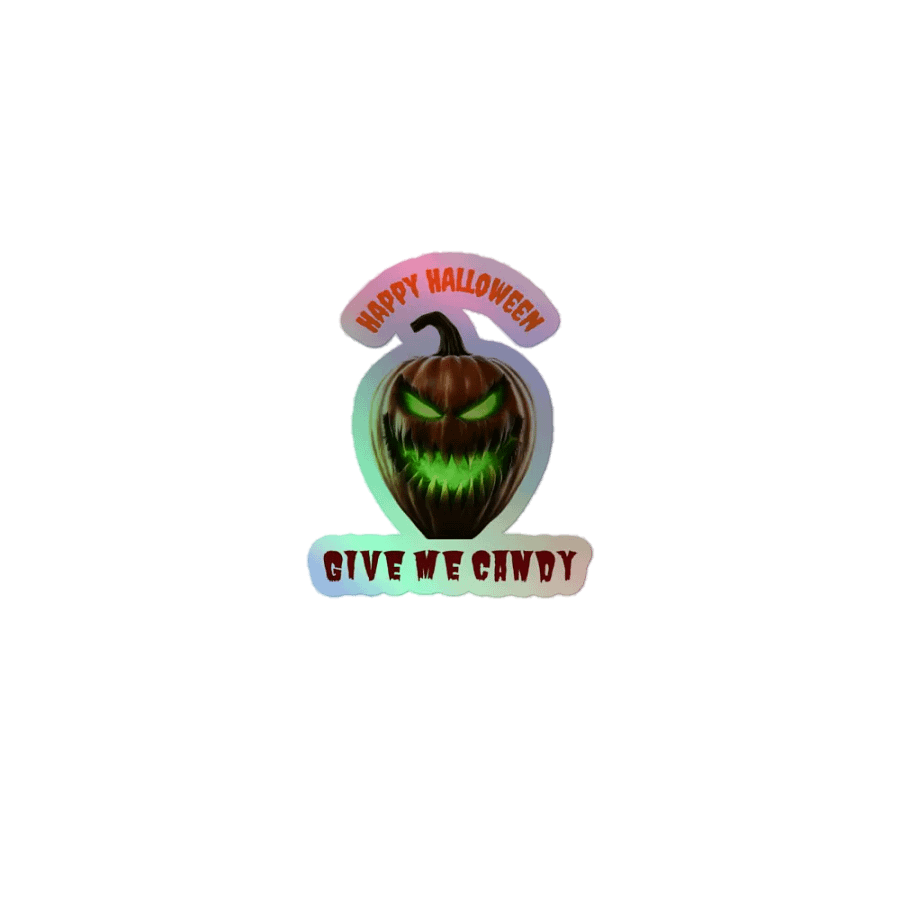 Happy Halloween Give Me Candy holographic stickers product image (1)