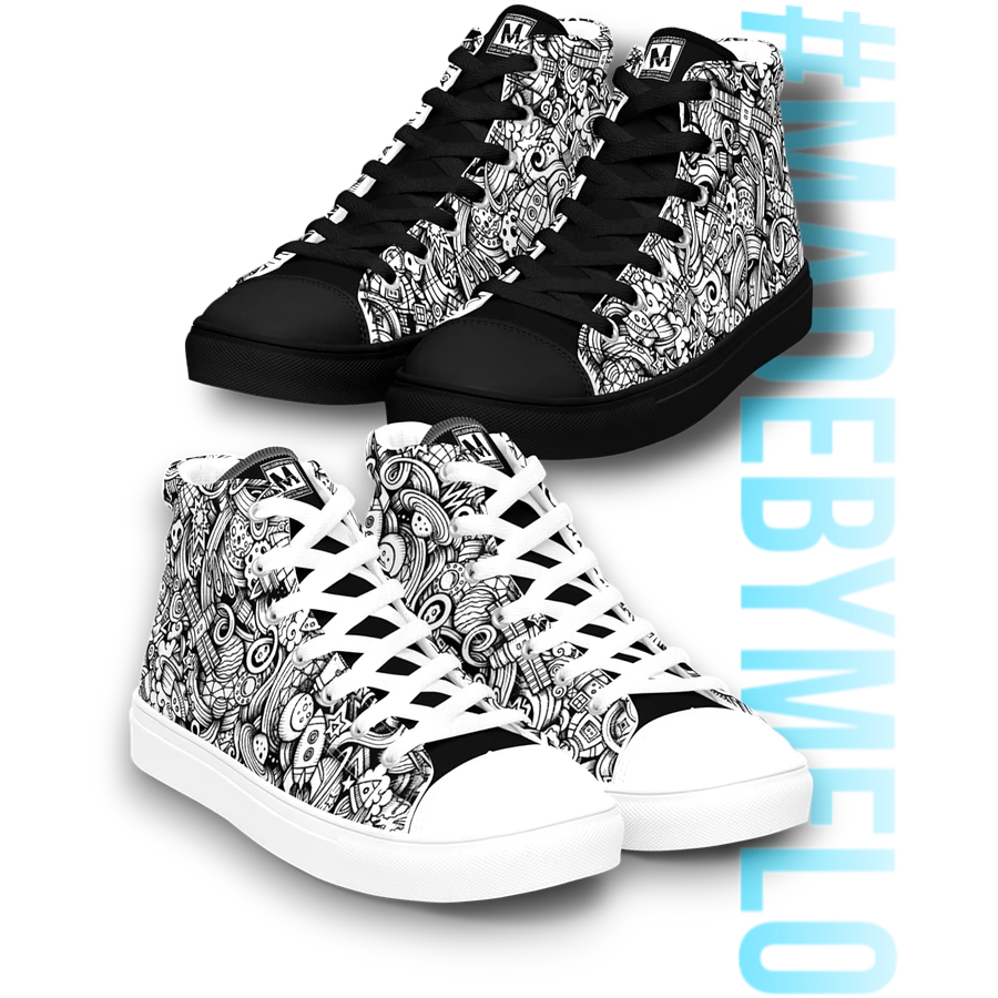 Dark Space Scribble - Men's High Tops | #MadeByMELO product image (10)