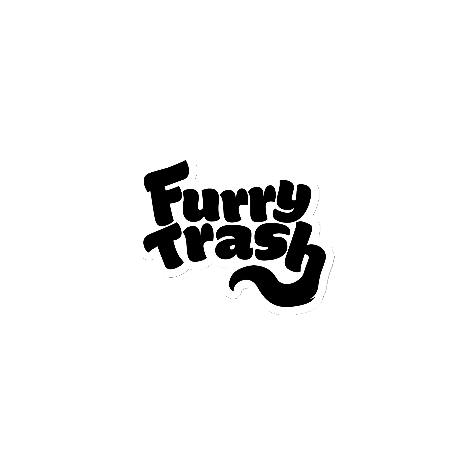 Furry Trash Magnet – Bubble Logo (Black) product image (1)