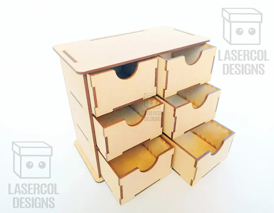 6 Drawers Desk Organizer - Laser Cut Files product image (7)