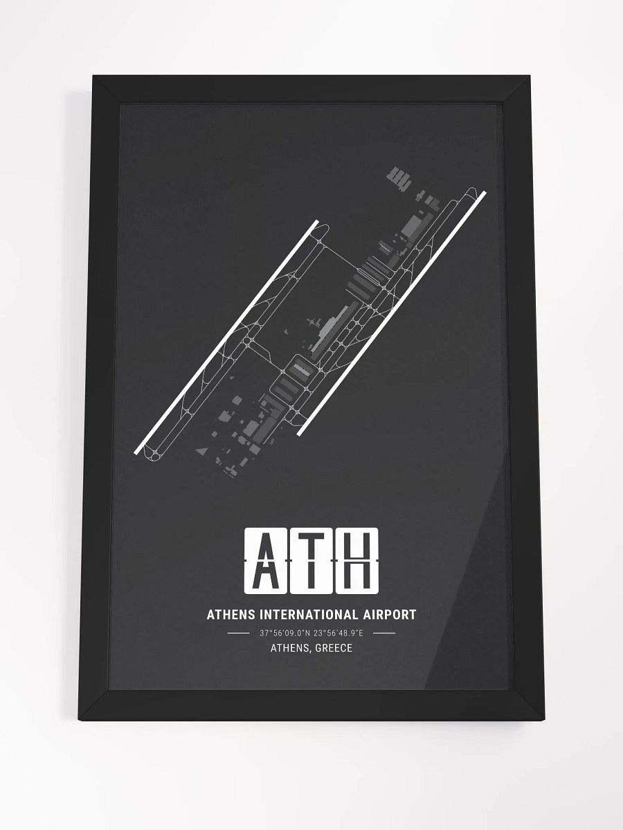 Framed Airport ATH Premium Map On Matt Paper product image (4)