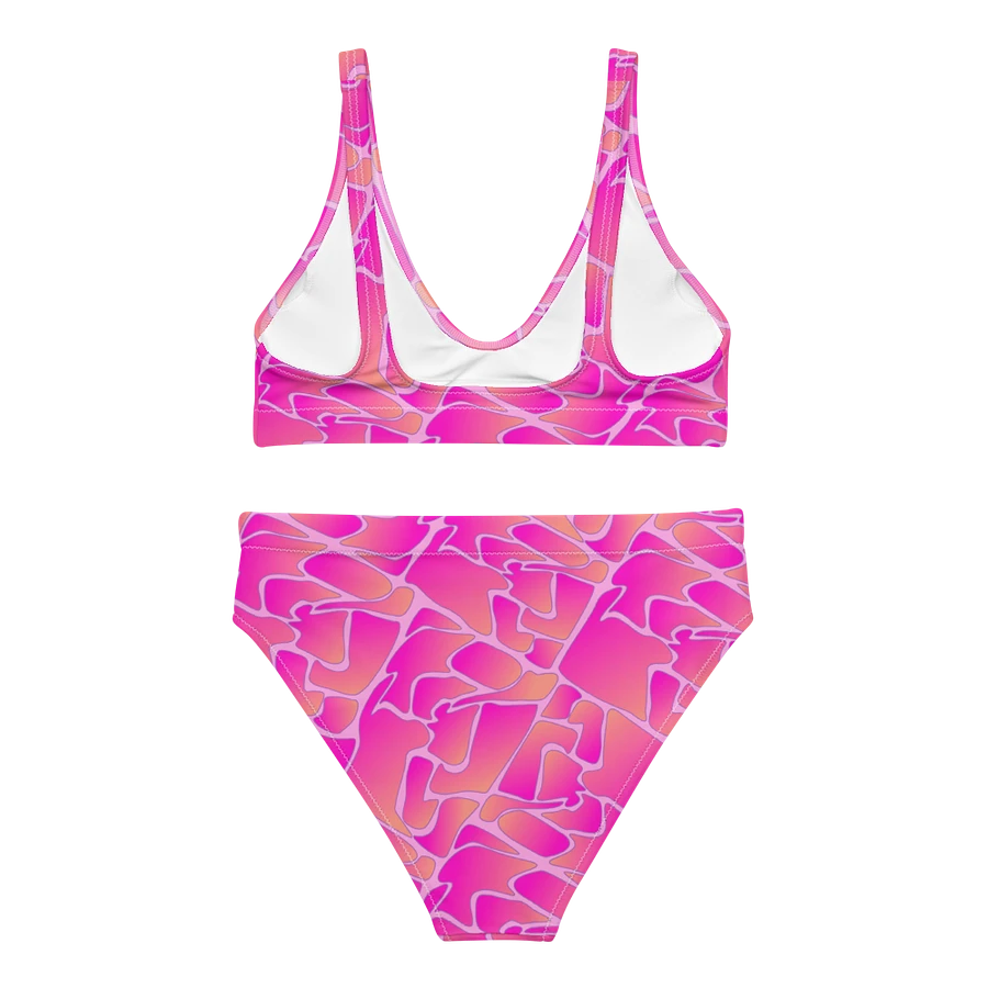 Crazy Paving Pink Pattern High Waisted Bikini product image (2)