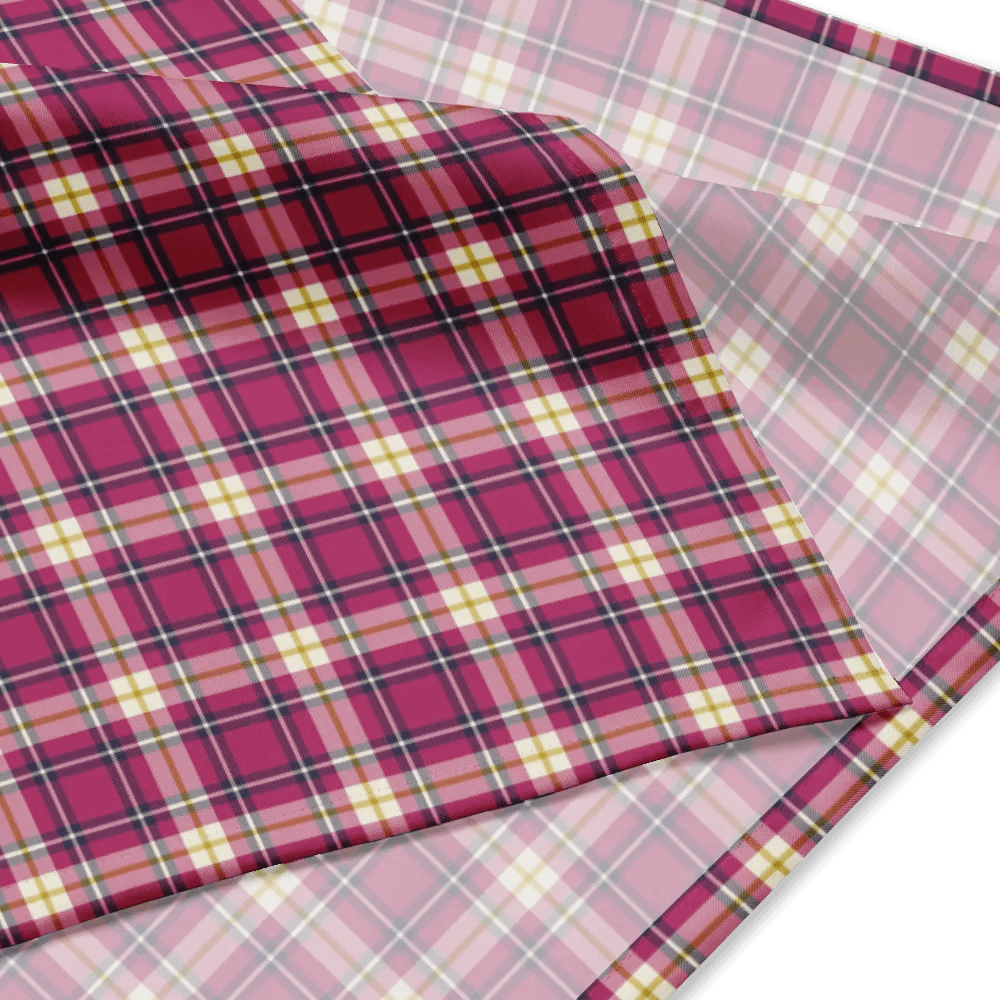 Hot Pink and Navy Plaid Bandana product image (2)
