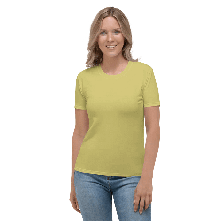 Plain Medium Yellow Light Summer Women's Crewneck Polyester Heavyweight Premium T-Shirt by Treasure Pie product image (1)