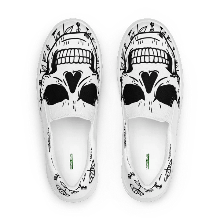 Womans Skull Comfort Canvas Slip-Ons product image (1)
