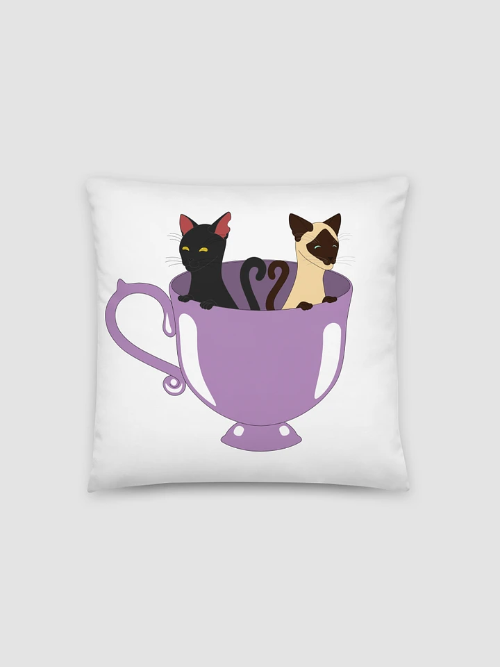 Cats in Teacup Pillow product image (1)