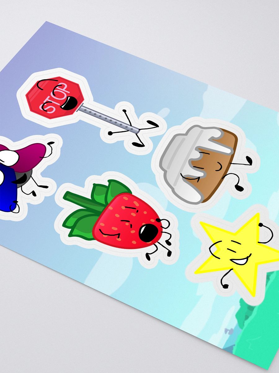 Stop Sign, Strawberry, Cini Bun, Star and Levi Sticker Sheet product image (2)