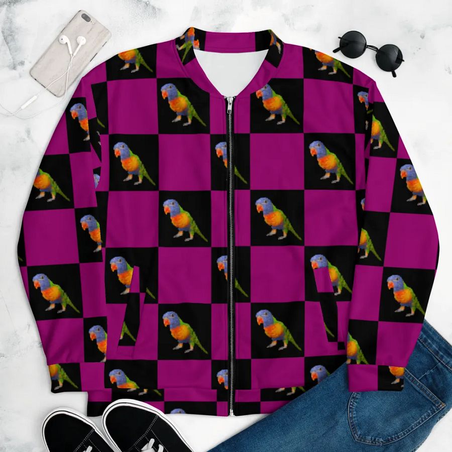 Doctor the Birb checked bomber jacket product image (4)