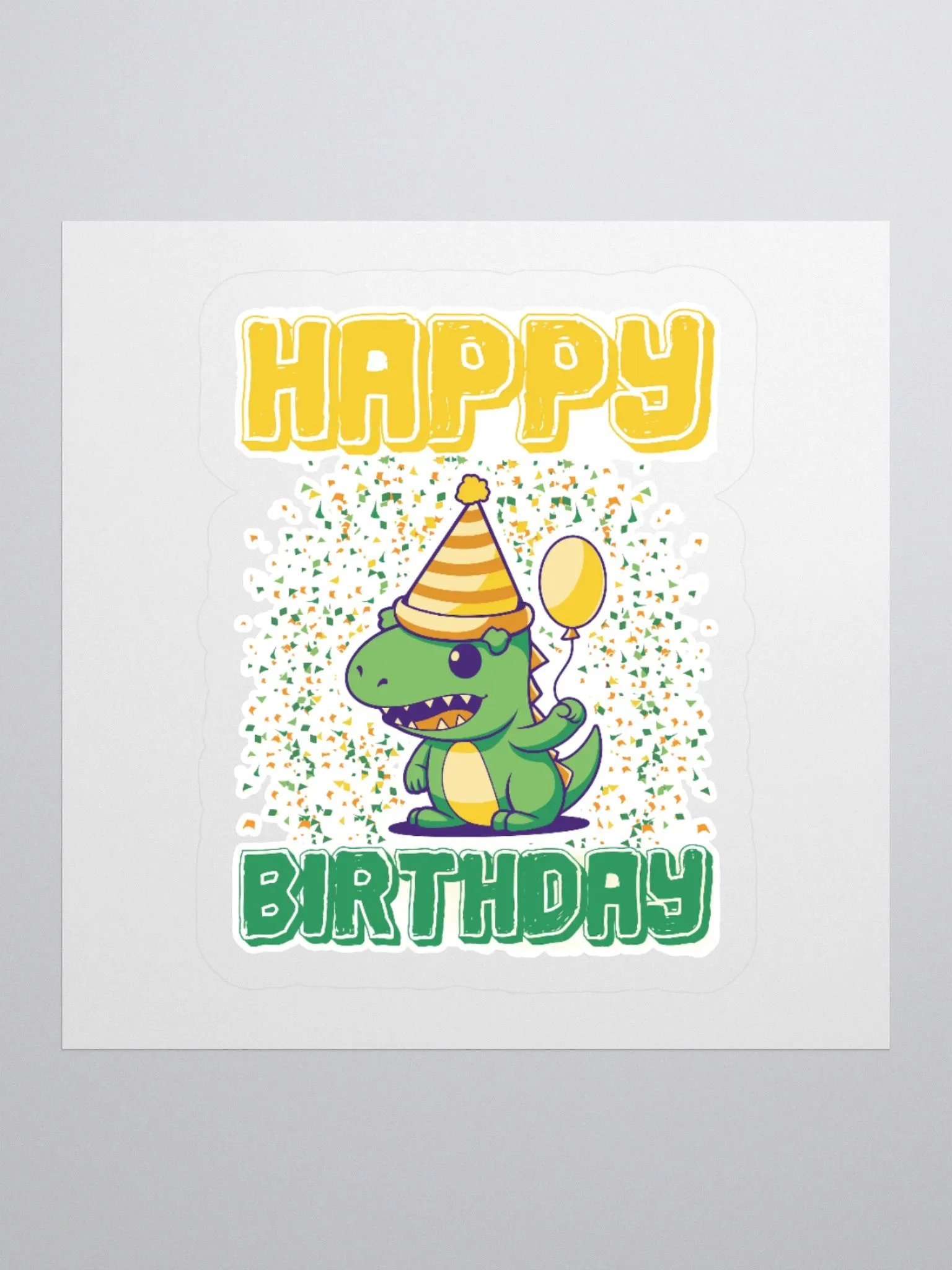 Happy Birthday (Cute Dinosaur With Balloon) Sticker product image (1)