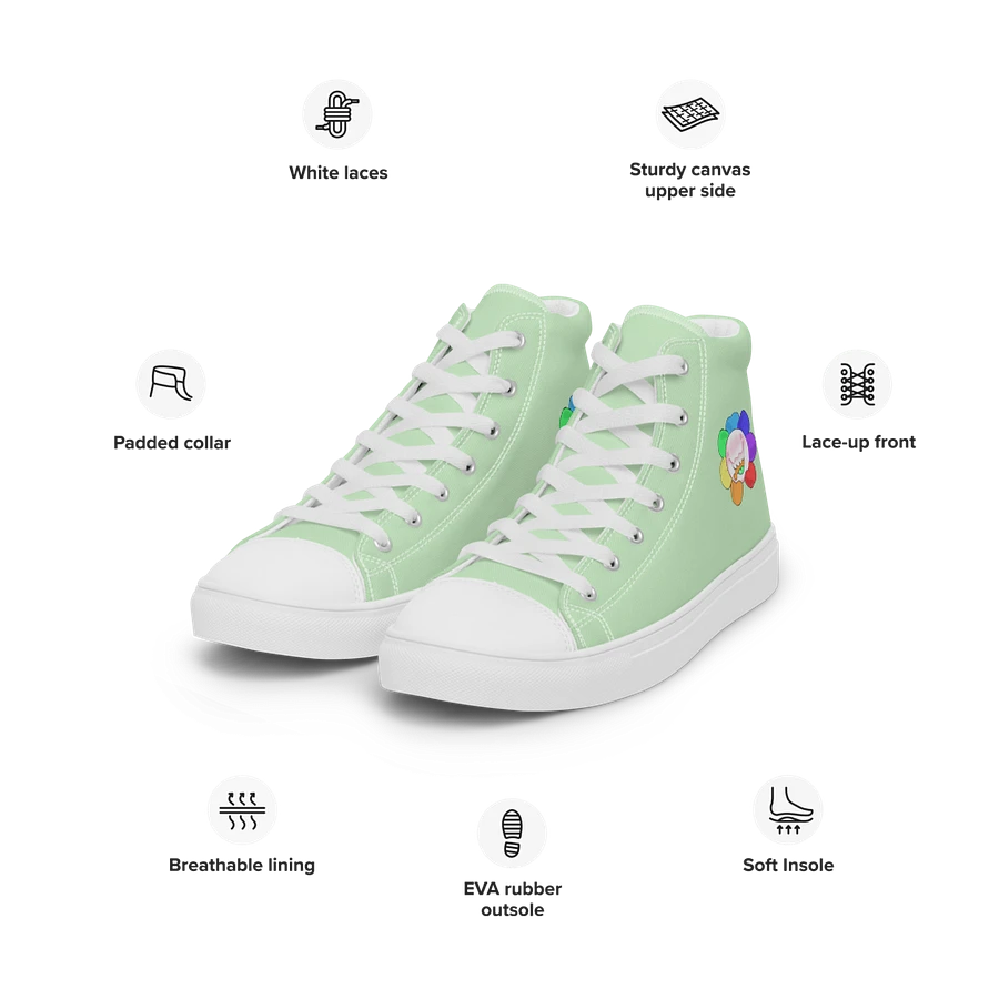 Pastel Green and White Flower Sneakers product image (18)