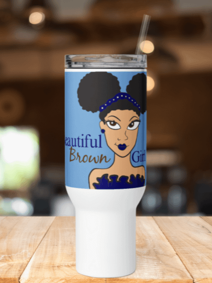 Beautiful Brown Girl Vanilla Travel Mug product image (1)