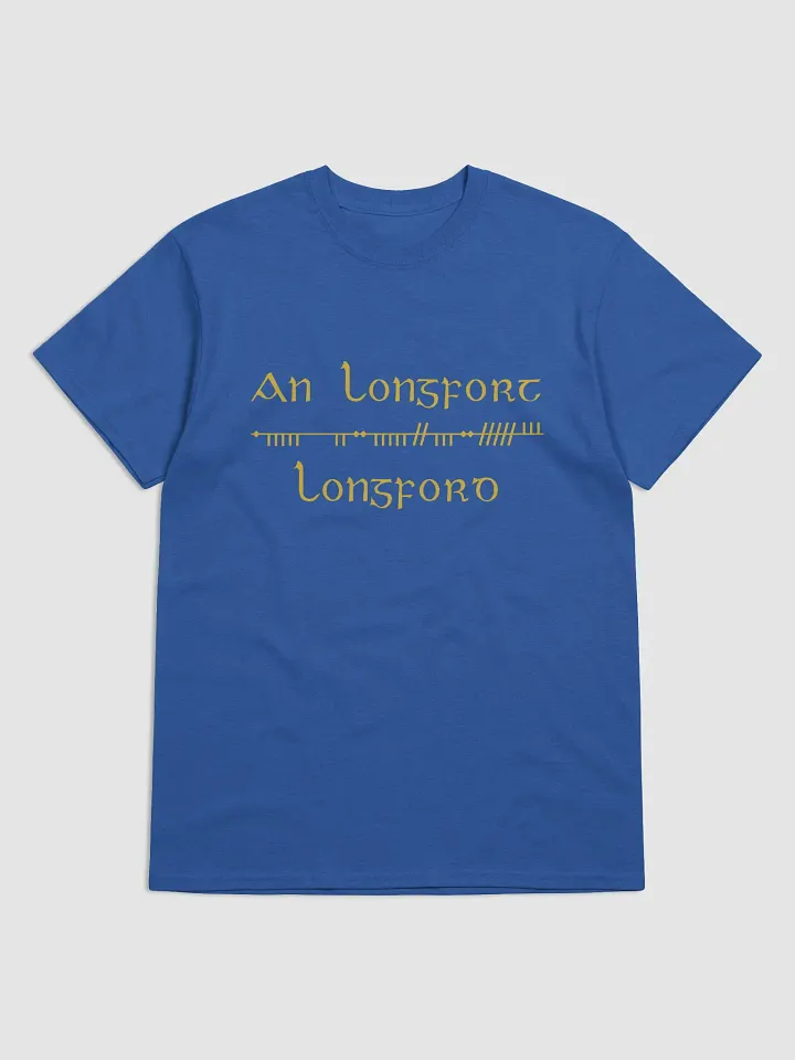 Longford/An Longfort Scholastic style Ogham blue printed T-shirt product image (1)