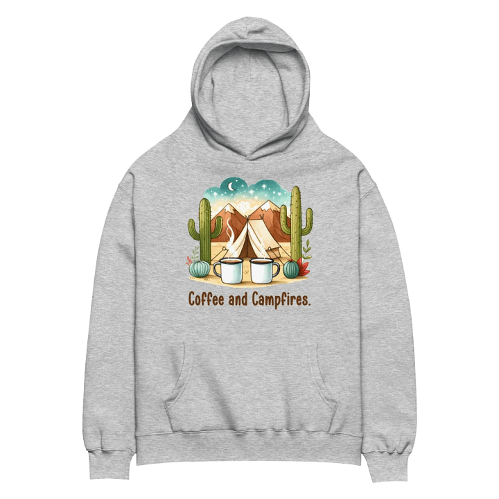 Coffee and Campfires Under Starry Skies Unisex Premium Oversized Hoodie product image (2)