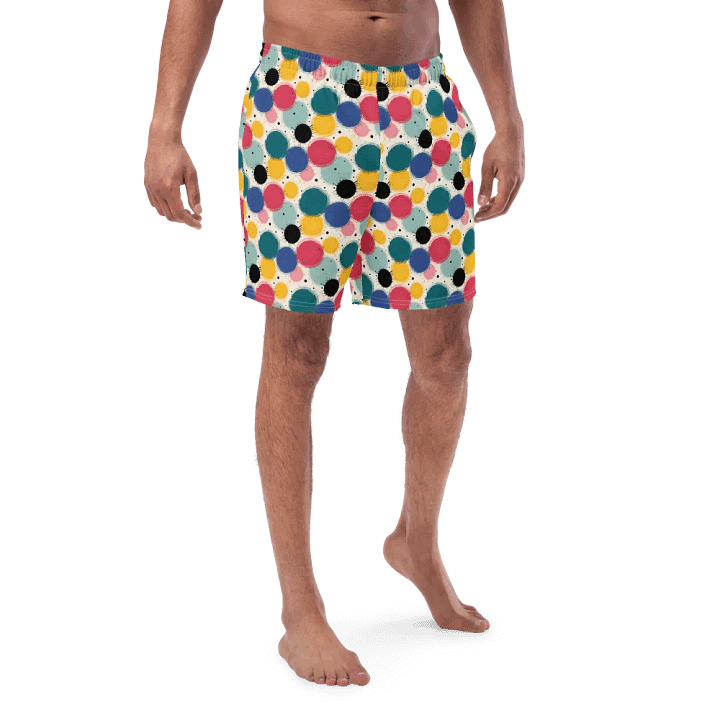 Color Pop Men’s Swim Trunks – Retro Dots, Fresh Energy product image (1)