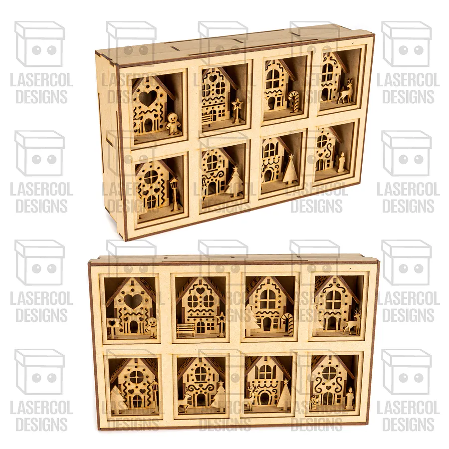 Christmas Houses Ornaments Boxes Set 2 (8 Houses Styles) - Laser Cut Files product image (2)