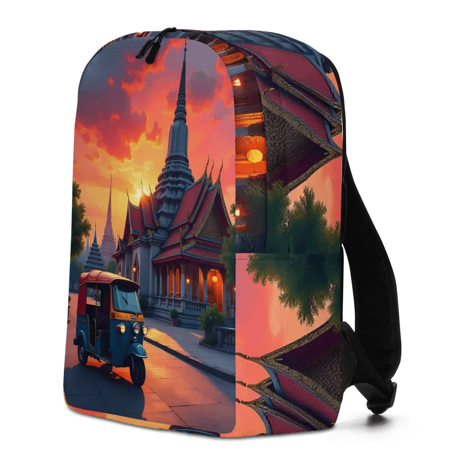 Tuk-Tuk at Sunset Near Thai Temple Backpack product image (12)