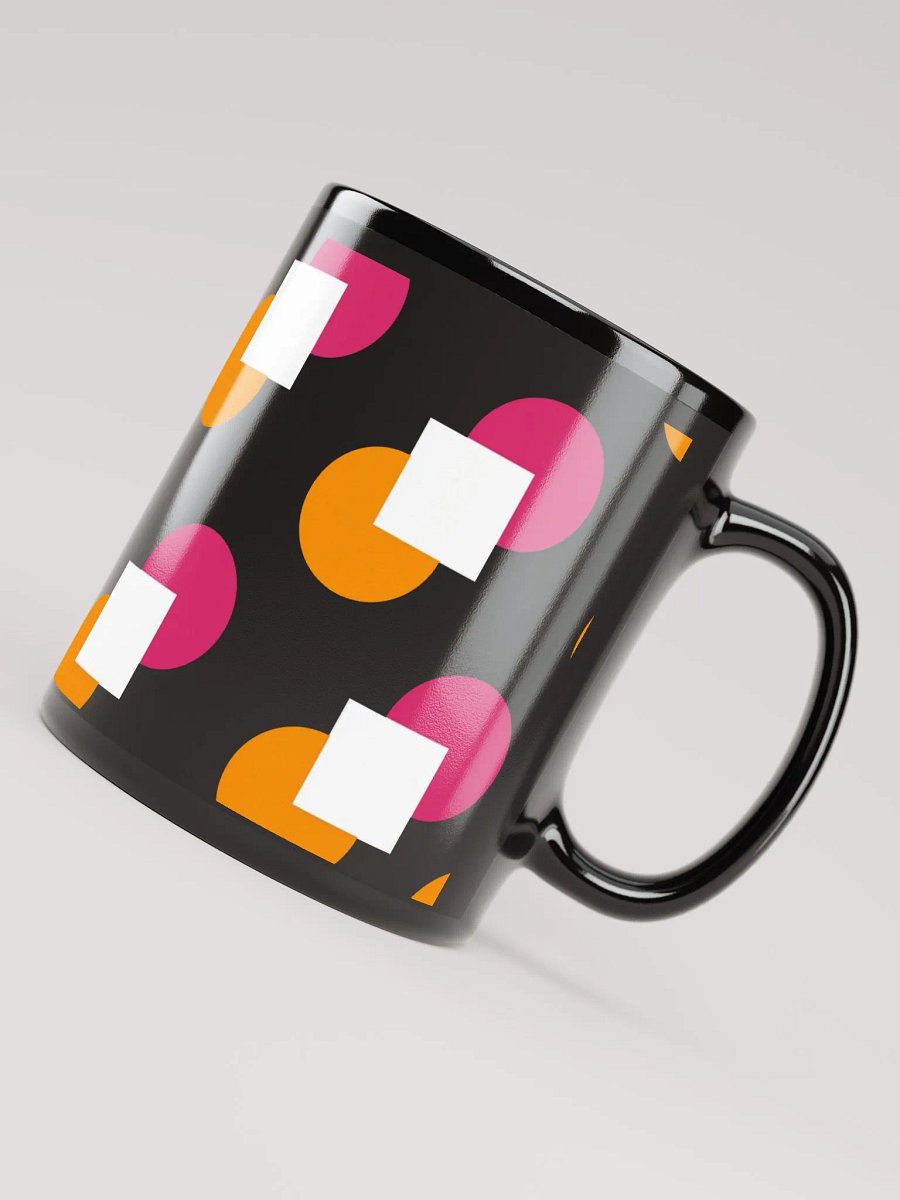Circles and Squares Pattern Design Black Mug product image (7)
