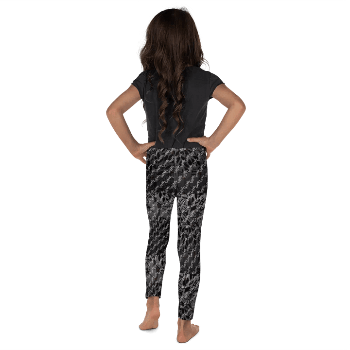 JoBeths' Signature Kids Leggings 👖 Black Leaves 🍃 Design product image (2)